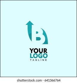 B Letter with Arrow Faster Logo Template vector icon illustration design