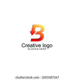B letter arrow gradient logo