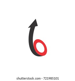 b letter with up arrow logo design vector