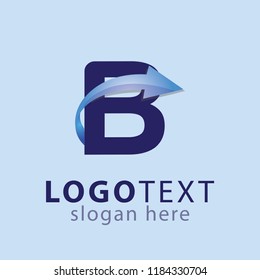 B Letter Arrow Logo Element
