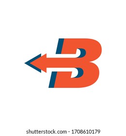 B Letter arrow  logo  Icon  Vector Illustration design