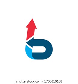 B Ilustración de logotipo de flecha de letra Icono Diseño de iluminación de vectores