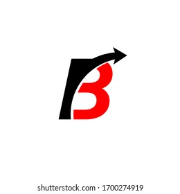 B Letter with Arrow Logo Template vector Design