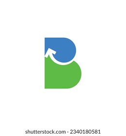 B letter and arrow sign logo. Vector