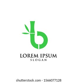 b letter for bamboo logo icon design vector illustration
