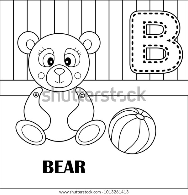 B Letter Bear Coloring Book Page 1013261413 Shutterstock B letter bear coloring book page 1013261413 shutterstock