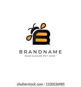B Letter Bee logo design template vector eps