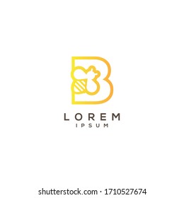 B letter Bee logo design template elements.