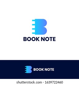 B letter Binder style. Creative binder design with gradient style. 