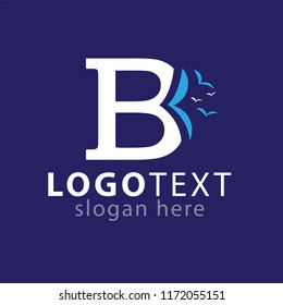 B Letter with bird logo icon vector template