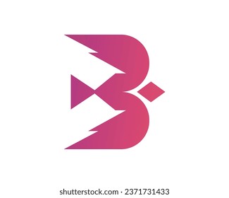 Icono del vector de logotipo de pájaro de la letra B