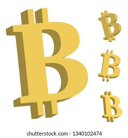 B letter bitcoin font. Cryptocurrency alphabet. Lettering virtual money. Vector illustration