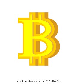 B letter bitcoin font. Cryptocurrency alphabet. Lettering virtual money. Vector illustration