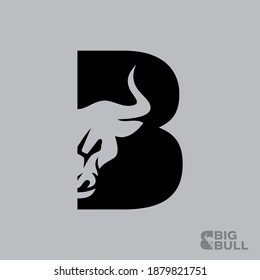 B letter black bull logo