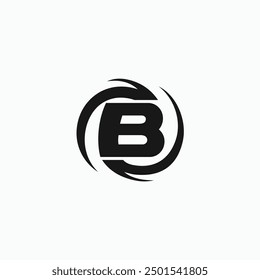 B letter blackhole logo vector illustration