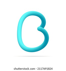 B letter blue logo. Line style pure water vector typography for save water identity, ecology graphic resources, clean corporate  labels and more