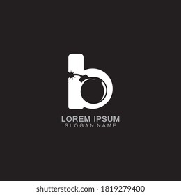 B Letter With Boom Logo Creative Alphabet Concept Design