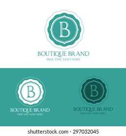 B Letter Boutique Brand Logo Template For Spa, Hotel And Beauty Cosmetic Brand Identity