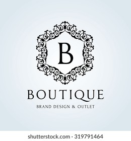 B letter Boutique brand logo template