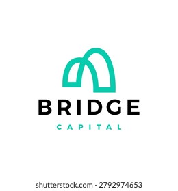 B letter bridge logo vector icon illustration