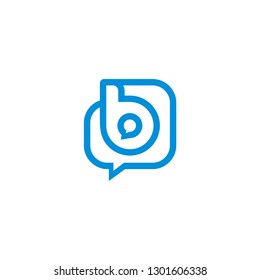 B letter B bubble chat logo vector icon