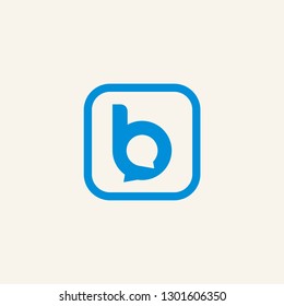 B letter B bubble chat logo vector icon