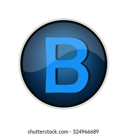 B letter, button icon