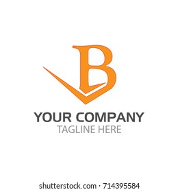 B Letter Check Mark. illustration in vector format