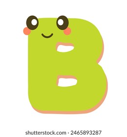  B Letter childish alphabet. Vector Illustration 