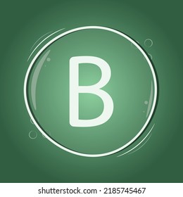 Diseño del logotipo del círculo de letras B sobre fondo verde, ilustración inteligente del vector plano