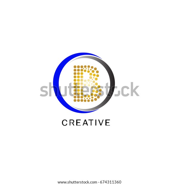 B Letter Circle Swoosh Logo Design Stock Vector (Royalty Free ...