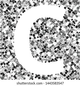 B letter color distributed circles dots illustration