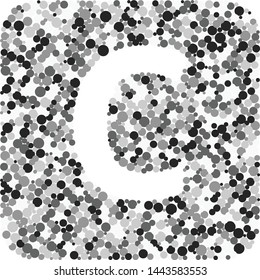 B letter color distributed circles dots illustration