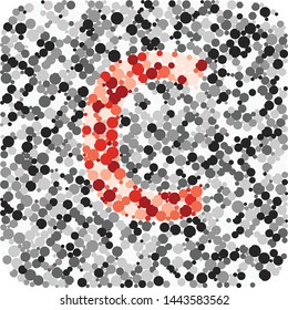 B letter color distributed circles dots illustration