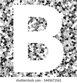 B letter color distributed circles dots illustration