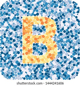 B letter color distributed circles dots illustration