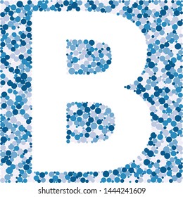 B letter color distributed circles dots illustration
