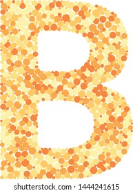 B letter color distributed circles dots illustration