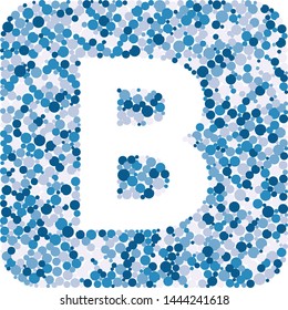 B letter color distributed circles dots illustration