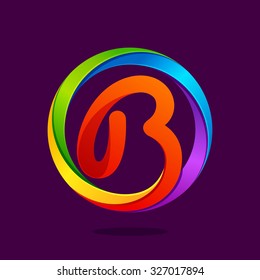 B letter colorful logo in the circle. Vector design template elements for your application or corporate identity.
