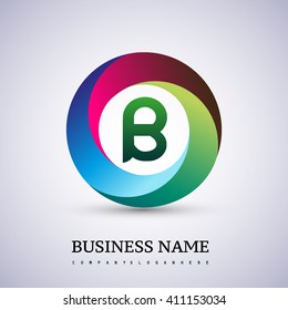 B letter colorful logo in the circle. Vector design template elements for your application or company identity.