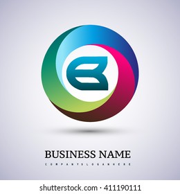 B letter colorful logo in the circle. Vector design template elements for your application or company identity.