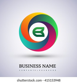 B letter colorful logo in the circle. Vector design template elements for your application or company identity.