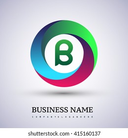 B letter colorful logo in the circle. Vector design template elements for your application or company identity.