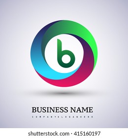B letter colorful logo in the circle. Vector design template elements for your application or company identity.