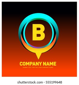 B letter colorful logo in the circle. Vector design template elements for your application or company identity.
