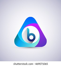 B letter colorful logo in the triangle shape, font icon, Vector design template elements for your application or company identity.
