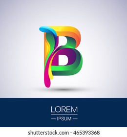 B letter colorful logo, Vector design template elements for your application or company identity.