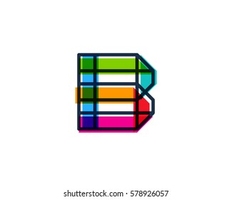 B Letter Colorful Overlay Shape Vector Logo Design Element