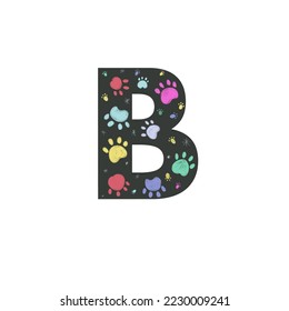 
B letter with colorful paw print 